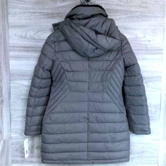French Connection Grey Hooded Puffer Coat Size Small - Picture 4 of 6
